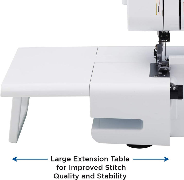 BROTHER® ST4031HD Serger, Strong & Tough Serger, 1,300 Stitches Per Minute, Durable Metal Frame Overlock Machine, Large Extension Table, 3 Included Accessory Feet, 12.99 x 14.37 x 17.01 in., White