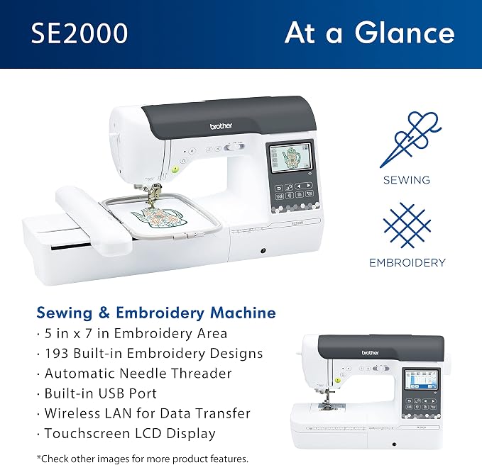 BROTHER® SE2000 Sewing and Embroidery Machine Computerized