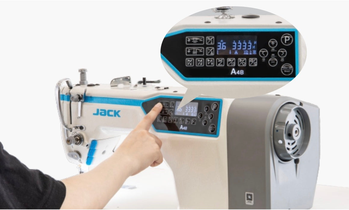 JACK A4B: Digital Footlifter And Bartack Digitalized Lockstitch