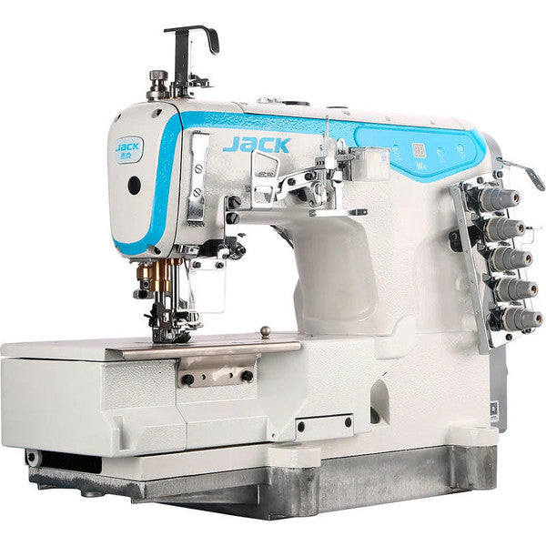 W4-D-01/02/03/08X364 Direct Drive 3 Needle Flatbed Coverstitch Industrial Sewing Machine Complete Unit with Table and Stand