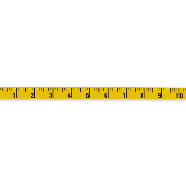 Adhesive Tape Measure - 36" Strips - Inches - Yellow
