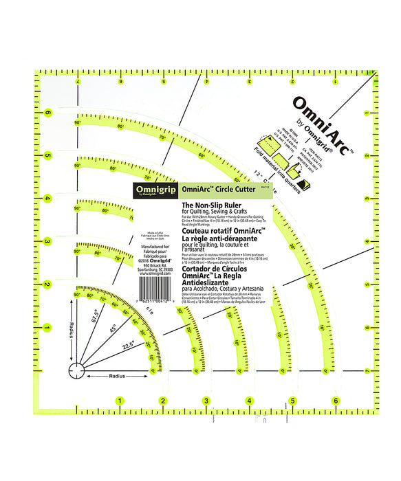 OMNIGRID® Omniarc Ruler Non Slip Neon Circle Cutter