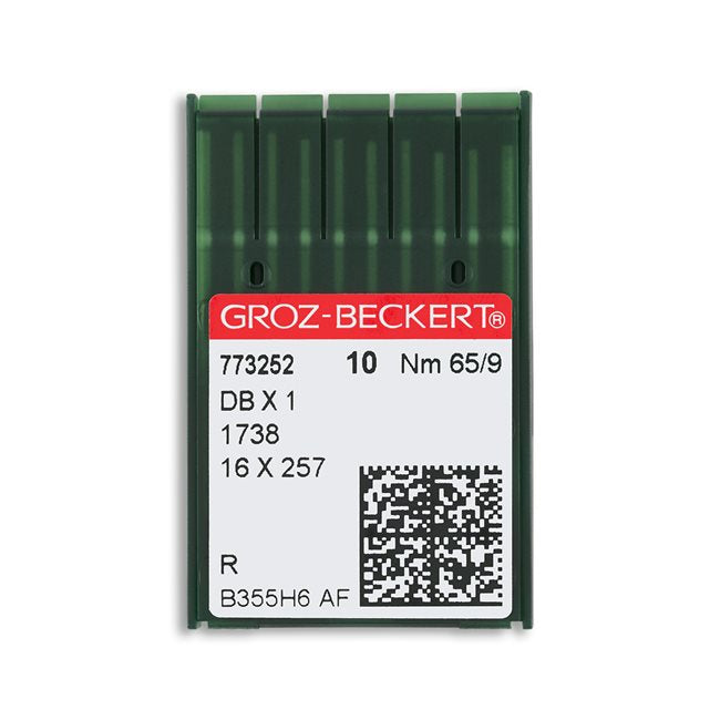 Groz-Beckert Regular Point Straight Stitch Industrial Machine Needles - Size 9 - 16x257, DBx1, 1738 - 10/Pack