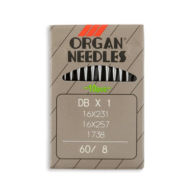Organ Regular Point Industrial Machine Needles - Size 8 - DBx1, 16x231, 16x257, 1738 - 10/Pack