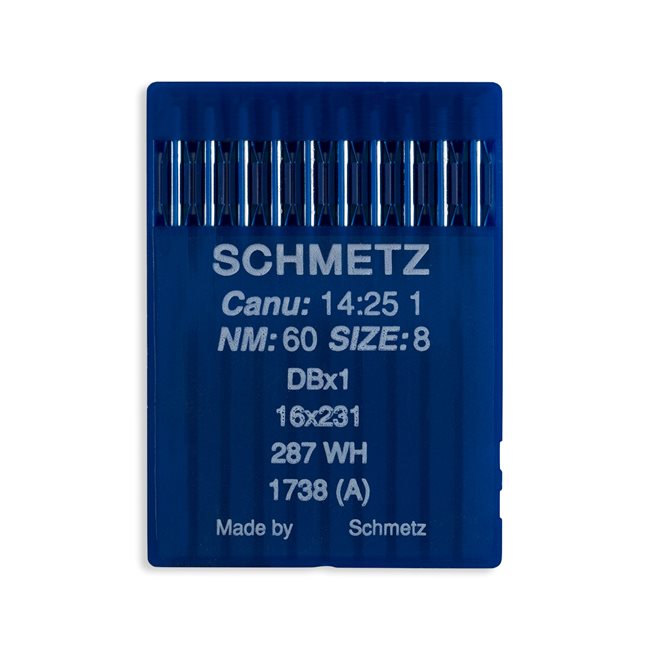 Schmetz Regular Point Industrial Machine Needles - Size 8 - 16x231, DBx1, 287 WH, 1738 (A) - 10/Pack